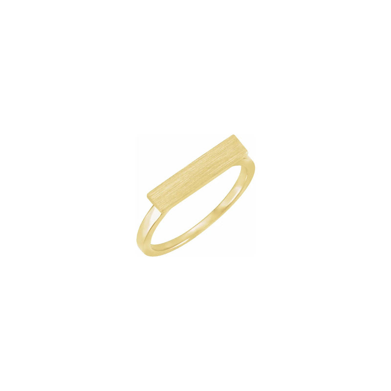 Bar Signet Ring yellow (14K) brushed main - Popular Jewelry - New York