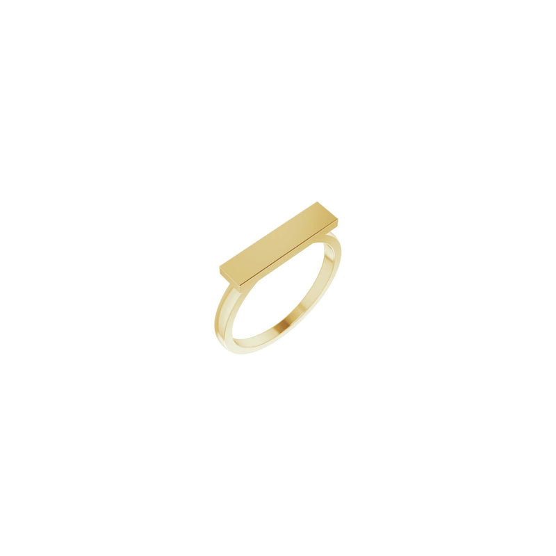 Bar Signet Ring yellow (14K) main - Popular Jewelry - New York