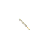 Dvobarvna zapestnica z obrisom metulja s perlami (14K) pogled na zaponko - Popular Jewelry - New York