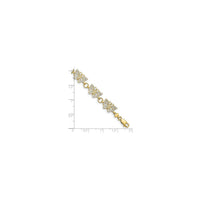 Beaded Butterfly Contour Two-Toned Bracelet (14K) scale - Popular Jewelry - New York