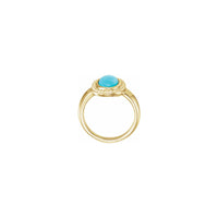 Beaded Turquoise Cabochon Ring yellow (14K) setting - Popular Jewelry - New York