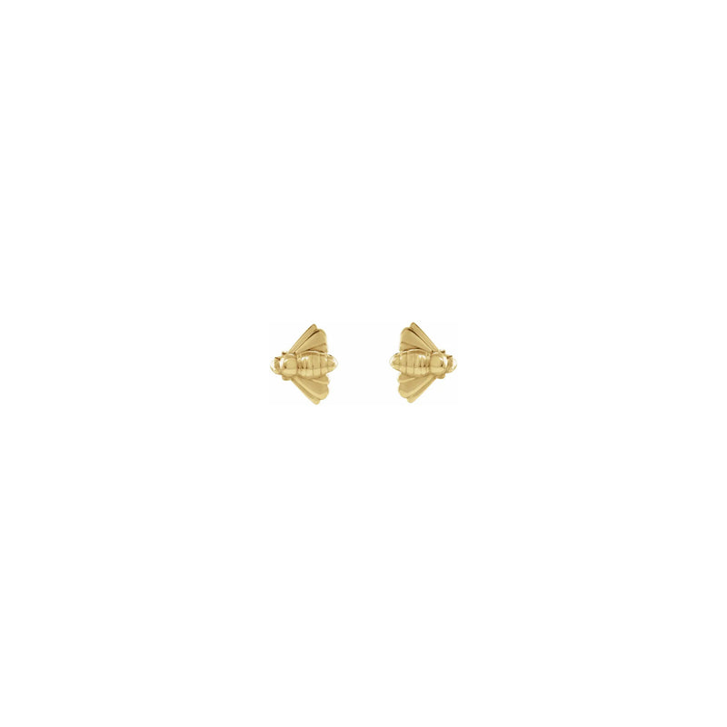 Bee Stud Earrings yellow (14K) front - Popular Jewelry - New York