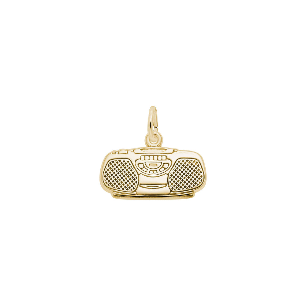 Boom Box Charm yellow (14K) main - Popular Jewelry - New York