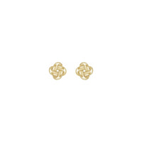 Bordered Love Knot Stud Earrings yellow (14K) front - Popular Jewelry - New York