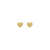 Broken Heart Stud Earrings yellow (14K) front - Popular Jewelry - New York