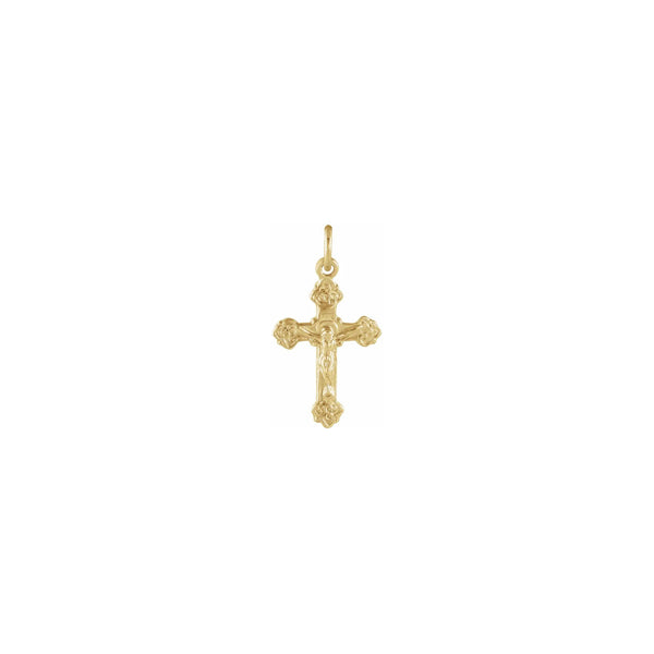 Budded Crucifix Pendant (14K) front - Popular Jewelry - New York