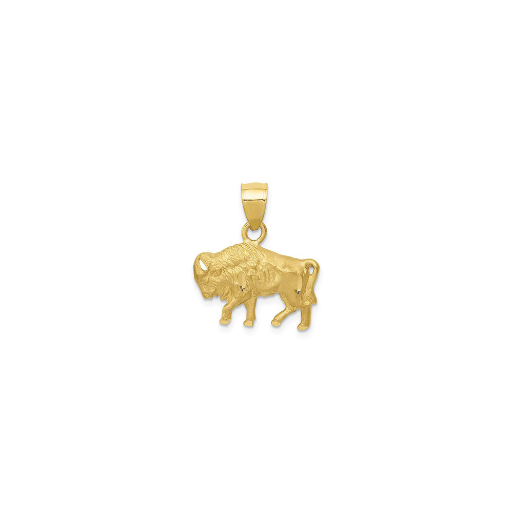 Buffalo Pendant (14K) front - Popular Jewelry - New York