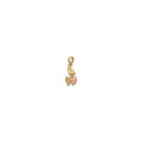 Bunny with Pink Easter Egg Pendant (14K) diagonal - Popular Jewelry - New York