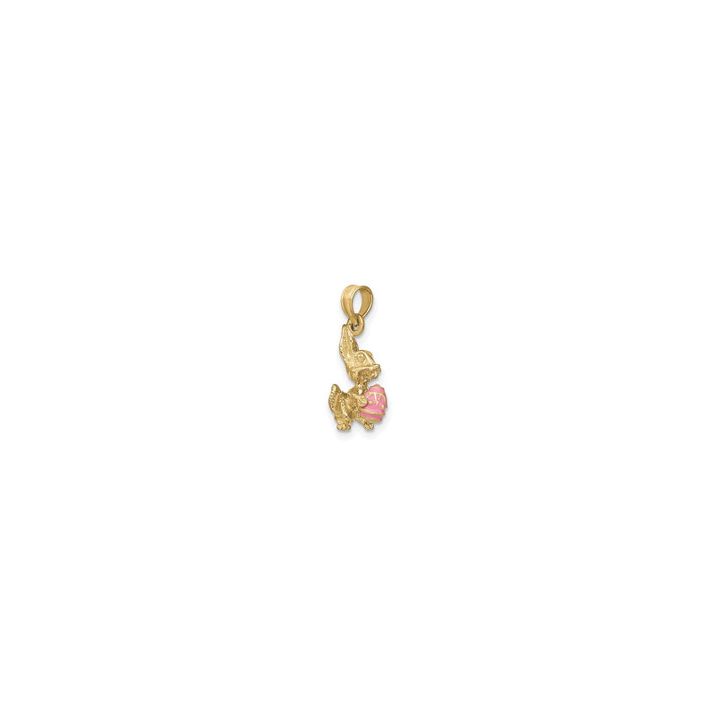 Bunny with Pink Easter Egg Pendant (14K) diagonal - Popular Jewelry - New York