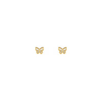 گوشواره میخی کانتور پروانه زرد (14K) جلو - Popular Jewelry - نیویورک