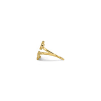 Bypassing Crosses Ring (14K) side - Popular Jewelry - New York
