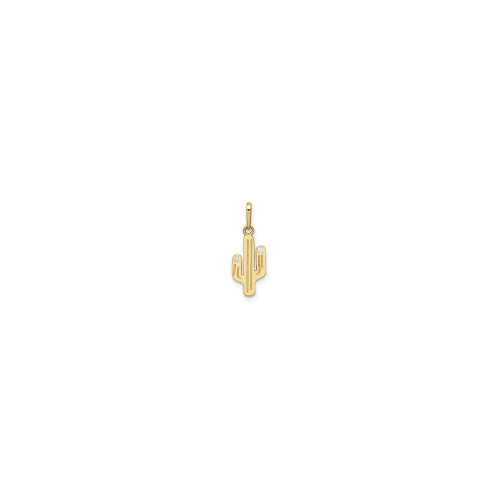 Cactus CZ Pendant (14K) front - Popular Jewelry - New York