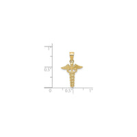 Penjoll mèdic Caduceus groc (14K) escala - Popular Jewelry - Nova York