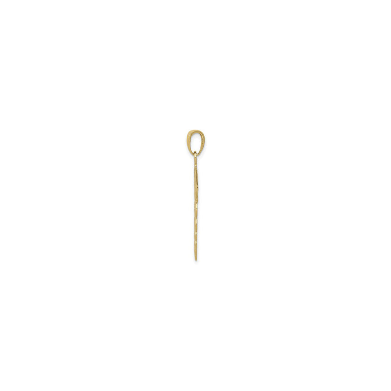Caduceus Pendant yellow (14K) side - Popular Jewelry - New York