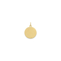 Colgante de medallón médico con textura caduceo (14K) atrás - Popular Jewelry - Nova York