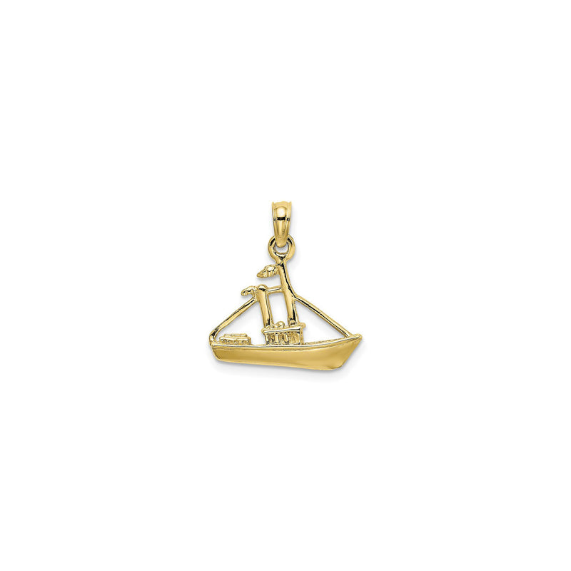 Cargo Ship with Tug Boat Pendant (14K) front - Popular Jewelry - New York