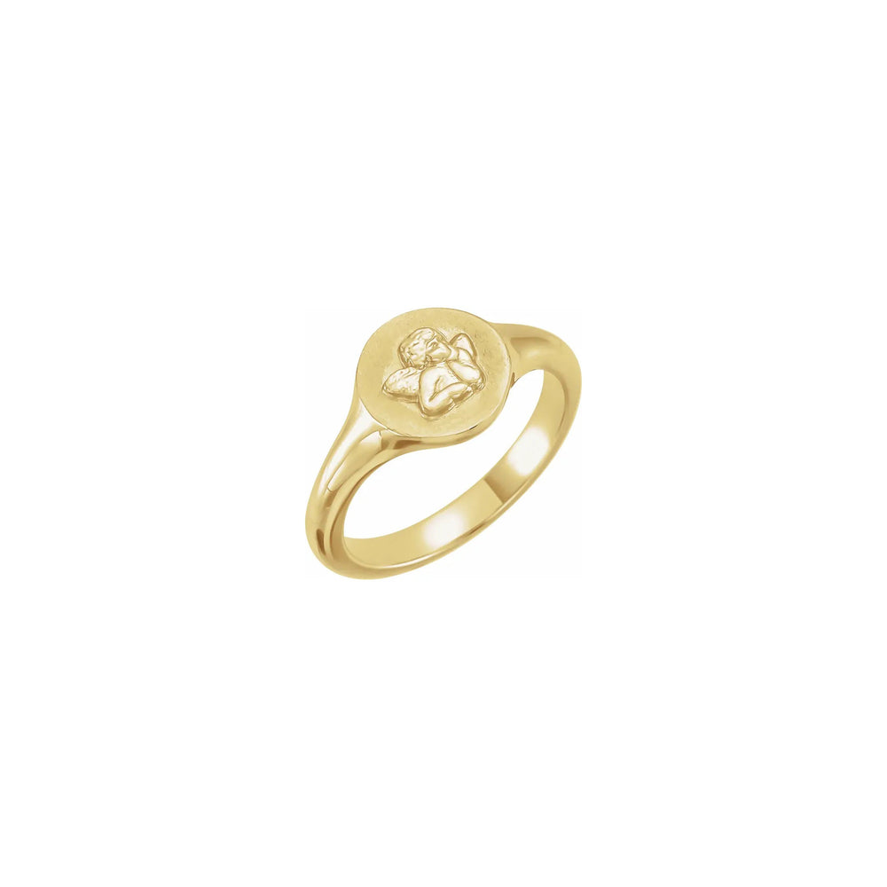 Cherub Signet Ring (14K) main - Popular Jewelry - New York