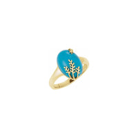Chinese Turquoise Leafy Ring (14K) main - Popular Jewelry - New York