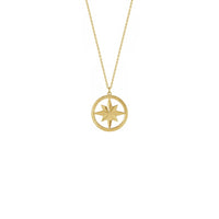 Compass Necklace yellow (14K) front - Popular Jewelry - New York