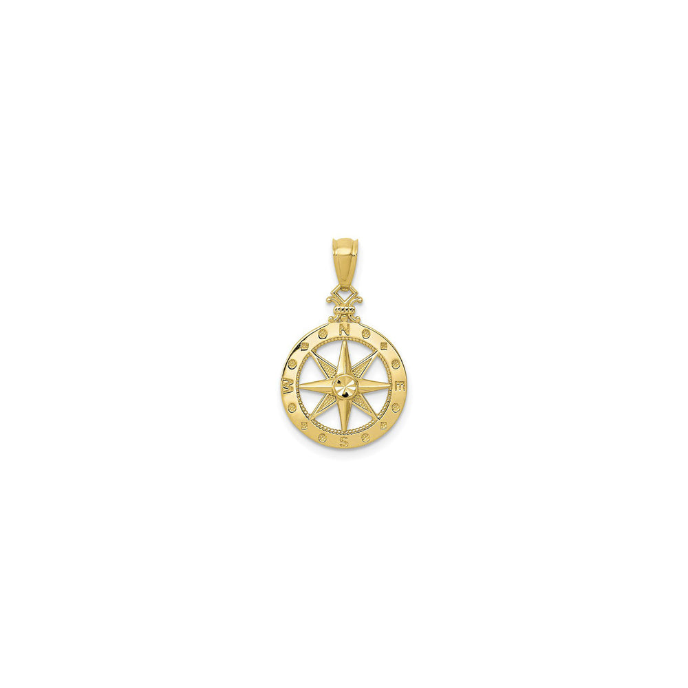 Compass Pendant (14K) front - Popular Jewelry - New York