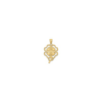 Depan 4-Leaf Clover Pendant (14K) berkontur - Popular Jewelry - New York