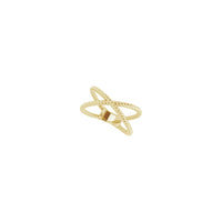 Кристен крст прстен од јаже дијагонала жолта (14К) - Popular Jewelry - Њујорк