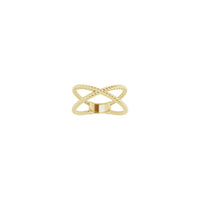 „Criss-Cross Rope Ring“ geltonas (14K) priekis - Popular Jewelry - Niujorkas