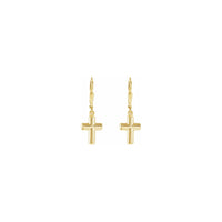 Cross Lever Back Earrings (14K) front - Popular Jewelry - New York