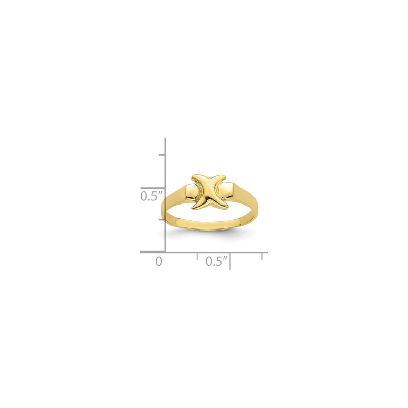 Curvy X Ring (14K) scale - Popular Jewelry - New York
