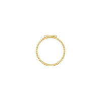 Cushion Square Beaded Stackable Signet Ring yellow (14K) setting - Popular Jewelry - New York