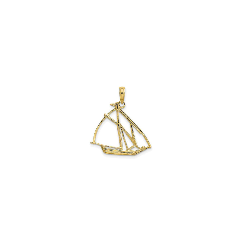 Cut-Out Sailboat Pendant (14K) front - Popular Jewelry - New York