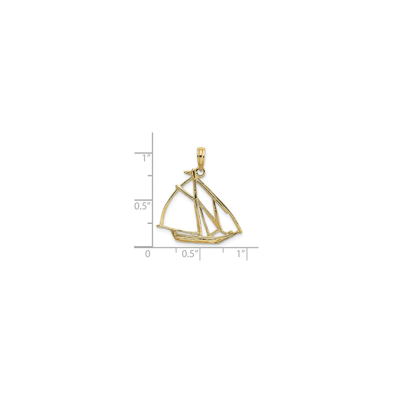 Cut-Out Sailboat Pendant (14K) scale - Popular Jewelry - New York
