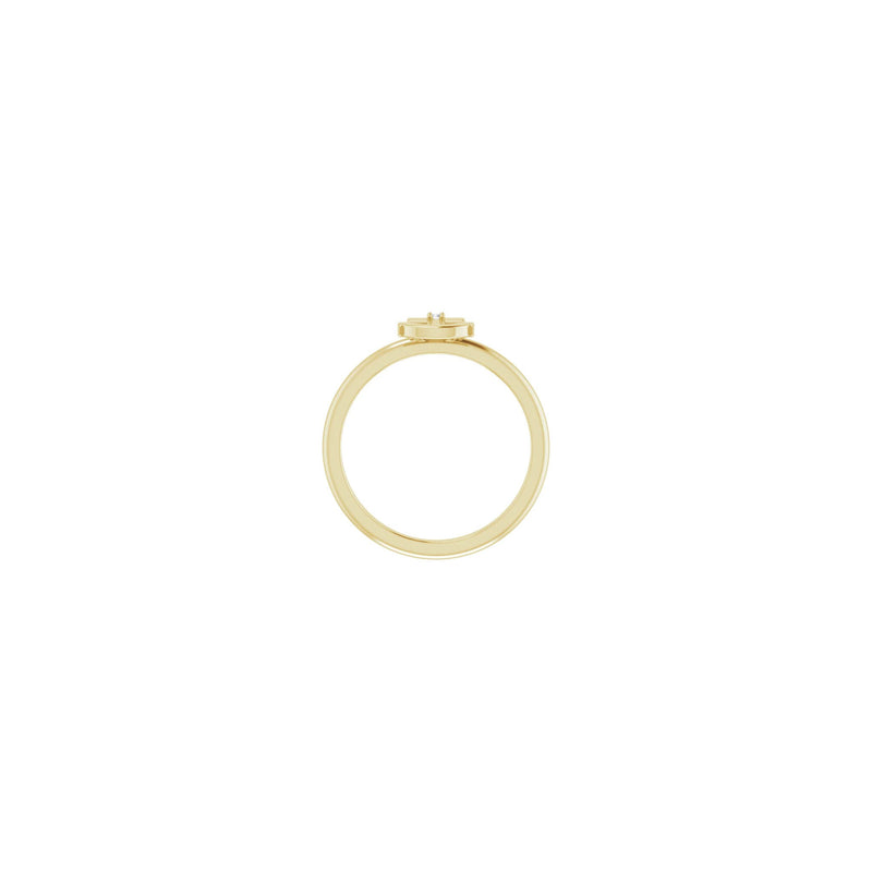 Diamond Anchor Cross Ring yellow (14K) setting - Popular Jewelry - New York