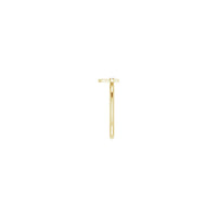 Berlian Anchor Cross Ring kuning (14K) sisi - Popular Jewelry - New York