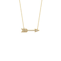 Diamond Arrow Necklace yellow (14K) front - Popular Jewelry - New York