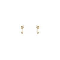 Diamond Arrow Stud Earrings yellow (14K) front - Popular Jewelry - New York