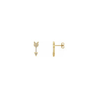 Diamond Arrow Stud Earrings yellow (14K) front - Popular Jewelry - New York