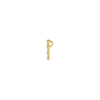 डायमंड बीडेड क्रॉस पेंडंट यलो (14K) बाजू - Popular Jewelry - न्यूयॉर्क