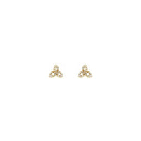 Diamond Celtic-Inspired Trinity Stud Earrings yellow (14K) front - Popular Jewelry - نیویورک