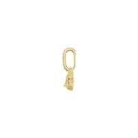 Diamond Eyes Cat Face Pendant yellow (14K) side - Popular Jewelry - New York