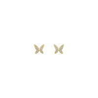 Diamond Fairy Butterfly Stud Earrings yellow (14K) front - Popular Jewelry - New York