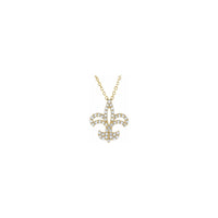 Diamond Fleur-de-lis Pendant yellow (14K) front - Popular Jewelry - ניו יארק