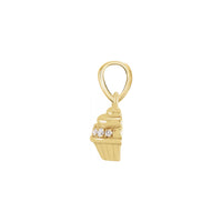 Diamond Glazed Cupcake Pendant yellow (14K) mbali - Popular Jewelry - New York