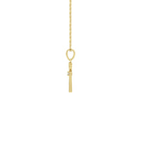 Diamond Incrusted Ankh Necklace yellow (14K) side - Popular Jewelry - New York