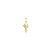 Diamond Inrusted Celestial Cross Pendant kuning (14K) ngarep - Popular Jewelry - New York