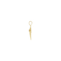 Падвеска з нябесным крыжам з дыяментам, жоўтая (14К), бок - Popular Jewelry - Нью-Ёрк