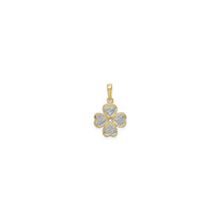 Diamond Incrusted Four Leaf Clover Pendant (14K) depan - Popular Jewelry - New York