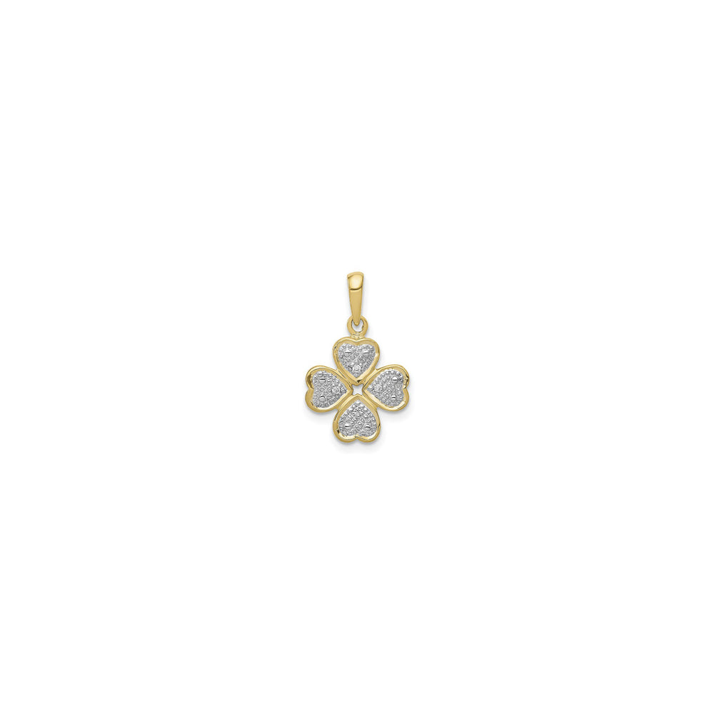 Diamond Incrusted Four Leaf Clover Pendant (14K) front - Popular Jewelry - New York