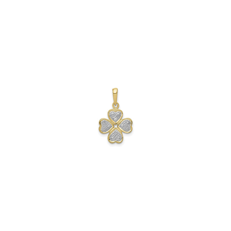 Diamond Incrusted Four Leaf Clover Pendant (14K) front - Popular Jewelry - New York