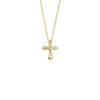 Diamond Incrusted Infinity Cross Necklace ពណ៌លឿង (14K) ខាងមុខ - Popular Jewelry - ញូវយ៉ក